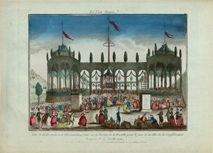 14 जुलाई 1790 को फेडरेशन ऑफ फेस्टिवल के लिए बैस्टिल की सजावट और रोशनी। द्वारा अज्ञात