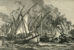 कॉन्स्टेंटिनोपल से पहले सार्केनिक फ्लीट की हार, 717-718, 1890। द्वारा अज्ञात