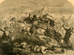 आर्थर द्वारा सैक्सन्स की हार, c1890। द्वारा अज्ञात
