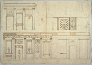 ड्राइंग, डिजाइन एक इंटीरियर के लिए, 1800-1820 द्वारा अज्ञात