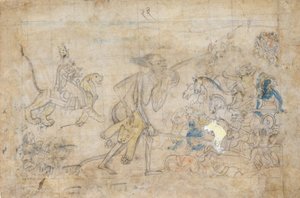 दुर्गा और काली चंदा और मुंडा की एकत्रित सेना के पास पहुंचे..., लगभग। 1780. द्वारा अज्ञात