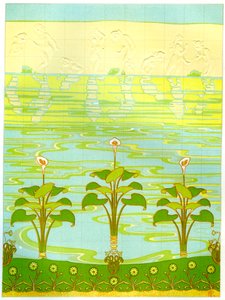 एनामेल्ड बाथरूम टाइल, 1898 द्वारा अज्ञात