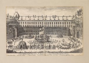 वियना होफबर्ग के आंगन में अश्वारोही बैले ..., 1667। द्वारा अज्ञात