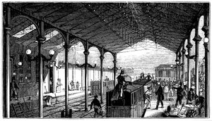 यूस्टन स्टेशन, लंदन का लंदन टर्मिनस और बर्मिंघम रेलवे, 1840 द्वारा अज्ञात