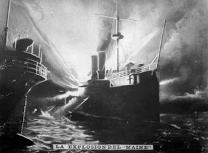 एसएस मेन पर विस्फोट, 1898, c1910 द्वारा अज्ञात