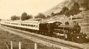 एक्सप्रेस ट्रेन, बॉम्बे, बड़ौदा और मध्य भारत रेलवे, 1930। द्वारा अज्ञात