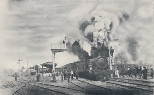 1923 में इंटरकोलोनियल रेलवे छोड़ने वाली पहली ट्रेन कलगुरली। द्वारा अज्ञात