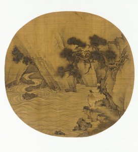 माउंटेन टोरेंट द्वारा मछली पकड़ना, मिंग राजवंश, 1368-1644। द्वारा अज्ञात