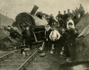 बाढ़ v। रेलवे इंजन - सेंट एरथ के पास एक पतन, 1901। द्वारा अज्ञात