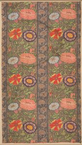 एक सुनहरी ज़मीन पर पुष्प धारीदार रेशम, 1600-1650। द्वारा अज्ञात