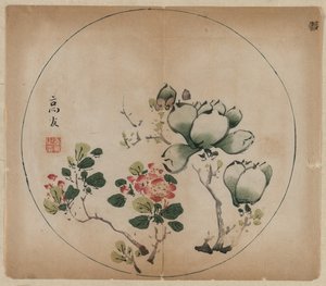 फ्लावरिंग मैगनोलिया और पीच ब्लॉसम, 1368-1644। द्वारा अज्ञात