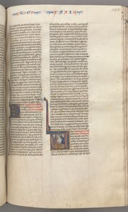 FOL। 273r, यशायाह, ऐतिहासिक प्रारंभिक वी, यशायाह की शहादत, सी। 1275-1300। द्वारा अज्ञात