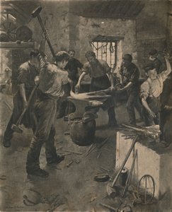 फोर्जिंग एंकर, 1892। द्वारा अज्ञात