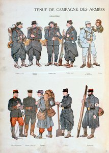 फ्रांसीसी सेना की वर्दी, विश्व युद्ध 1, 1914 द्वारा अज्ञात