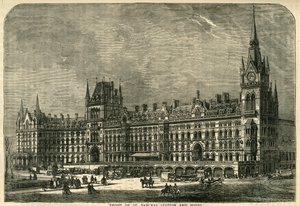 सेंट पैनक्रास स्टेशन और होटल के सामने, c1876। द्वारा अज्ञात