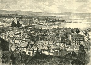 जिनेवा, लुकिंग टुवर्ड्स द लेक, 1890। द्वारा अज्ञात