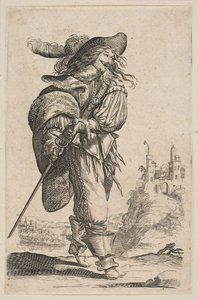 जेंटलमैन होल्डिंग ए तलवार, 1629। द्वारा अज्ञात