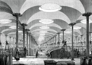 मेसर्स मार्शल फ्लैक्स मिल, लीड्स, c1880 में शानदार हॉल द्वारा अज्ञात