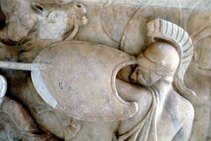 यूनानी हॉप्लाइट एमेज़ोन 30BC-200AD के खिलाफ लड़ाई में द्वारा अज्ञात