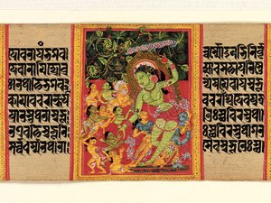 परमानंद में डूबे भक्तों को वरदान देता हरा तारा... प्रज्ञा पारमिता, 12वीं सदी की शुरुआत। द्वारा अज्ञात