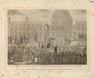 13 अगस्त, 1792 को प्लेस डू कैरोसेल में गिलोटिन खड़ा किया गया ... द्वारा अज्ञात