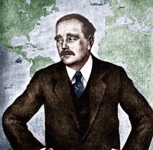 एचजी वेल्स - अंग्रेजी उपन्यासकार, पत्रकार, समाजशास्त्री और इतिहासकार का चित्र, c. 1933. 21 सितंबर 1866 - 13 अगस्त 1946। विश्व युद्ध। द्वारा अज्ञात