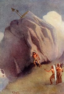 'उसने अपना कंधा चट्टान पर झुकाया', 1914। द्वारा अज्ञात