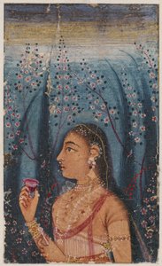 फूलों के तनों के बीच एक युवा महिला का सिर, सी. 1620. द्वारा अज्ञात