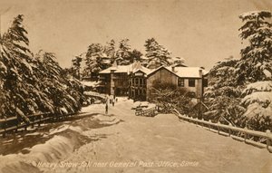 जनरल पोस्ट-ऑफिस, सिमला के पास भारी हिमपात, c1918-c1939 द्वारा अज्ञात