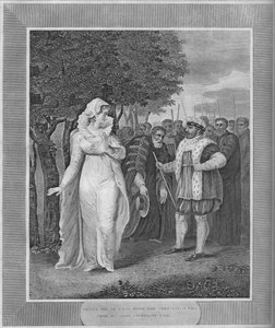 हेनरी VIII ने कुलपति के साथ क्रोध में, कैथरीन Parr, 1838 को पकड़ लिया द्वारा अज्ञात
