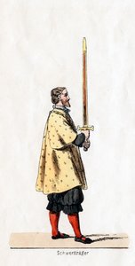 एक तलवार के धारक, शेक्सपियर के लिए पोशाक डिजाइन, हेनरी VIII, 19 वीं शताब्दी द्वारा अज्ञात