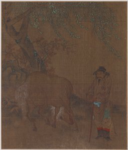 विलो के नीचे घोड़ा और दूल्हा, संभवतः मिंग राजवंश, 1368-1644। द्वारा अज्ञात