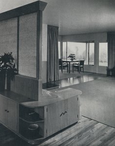 पोमोना, कैलिफोर्निया में घर ... लिविंग रूम, 1942 के पार। द्वारा अज्ञात