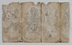 तांत्रिक प्रबुद्ध जीवों के आइकोनोग्राफिक ड्राइंग, सी। 1500। द्वारा अज्ञात
