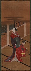 आंतरिक भाग: एक युजो और एक परिचारक ताप जल, ईदो काल, 1615-1868। द्वारा अज्ञात
