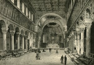 इंटीरियर ऑफ सैन एपोलिनारे नूवो, रवेना, 1890। द्वारा अज्ञात