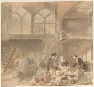 एक इनर का इंटीरियर, 1800s। द्वारा अज्ञात