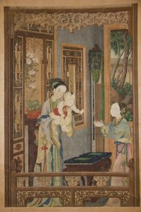वुमन, चाइल्ड और नर्स के साथ इंटीरियर, 18 वीं सदी के अंत में। द्वारा अज्ञात