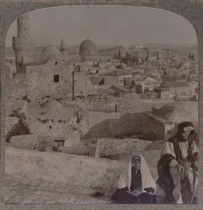 जेरूसलम के स्कूल से मस्जिद, टावर ऑफ एंटोनियो दिखाते हुए, c1900 द्वारा अज्ञात