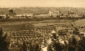 जैतून के पहाड़ से यरूशलेम, c1918-c1939। द्वारा अज्ञात