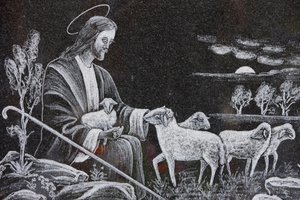 यीशु अच्छा चरवाहा, सेंट-निकोलस डी वेरोस, फ्रांस द्वारा अज्ञात