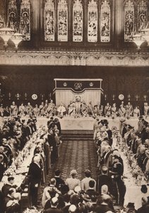 किंग जॉर्ज VI और क्वीन एलिजाबेथ राज्याभिषेक, 1937 मनाने के लिए एक लंच में भाग लेते हैं द्वारा अज्ञात
