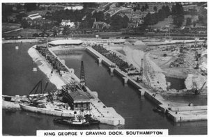 किंग जॉर्ज वी ग्रेविंग डॉक, साउथम्पटन, 1936 द्वारा अज्ञात