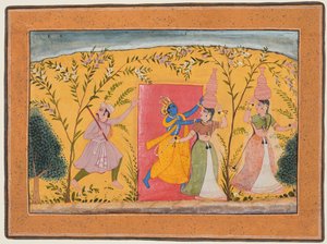 कृष्णा भागवत पुराण, सी। से मिल्कमेड्स से एक टोल का निष्कासन करता है। 1600। द्वारा अज्ञात
