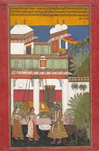 कृष्ण और राधा, एक विमुख रसिकप्रिया से पेज ..., ca. 1660-1670। द्वारा अज्ञात