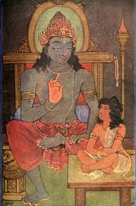 'कृष्ण अर्जुन को निर्देश दे रहे हैं', 1920। द्वारा अज्ञात