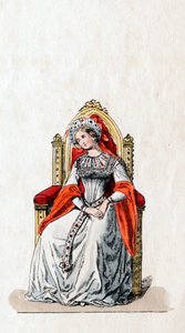 लेडी-इन-वेटिंग, कॉस्ट्यूम डिज़ाइन फॉर शेक्सपियर प्ले, हेनरी VIII, 19 वीं शताब्दी द्वारा अज्ञात