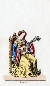 लेडी-इन-वेटिंग, कॉस्ट्यूम डिज़ाइन फॉर शेक्सपियर प्ले, हेनरी VIII, 19 वीं शताब्दी द्वारा अज्ञात
