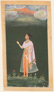 लेडी होल्डिंग ए फ्लावर, सी। 1670s -80। द्वारा अज्ञात