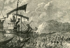 1890 में ब्रिटेन में जूलियस सीज़र की लैंडिंग। द्वारा अज्ञात